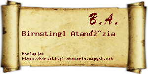 Birnstingl Atanázia névjegykártya